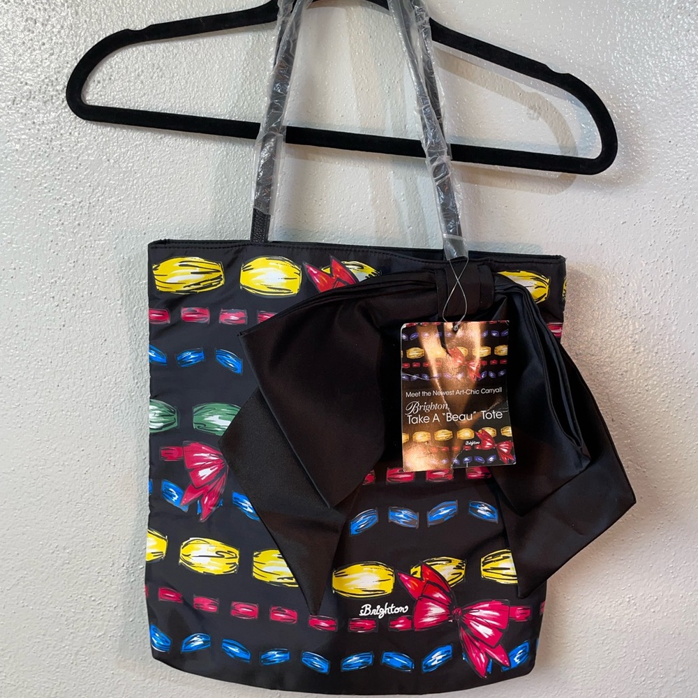 Brighton NWT Bows Ribbon Tote Bag Nylon Travel Organizer Novelty Statement Girly